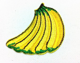Lot Of 2 Pieces Yellow Banana (5 x 5 cm) Embroidered Applique Iron on Patch (TN)