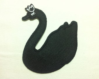 Cartoon Black Swan (8 x 8.8 cm) Kids Patch Embroidered Applique Iron on Patch (ALW)