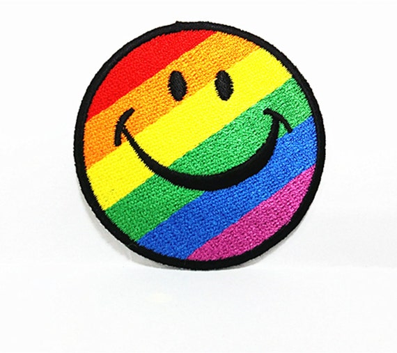 Smiley Face Embroidered Applique Patch