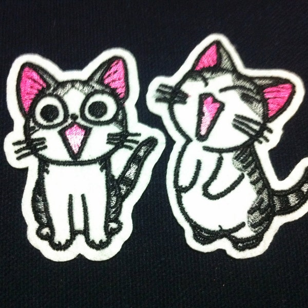 Kids Patch Cartoon Cutie Cat Embroidered Applique Iron on Patch (AL)