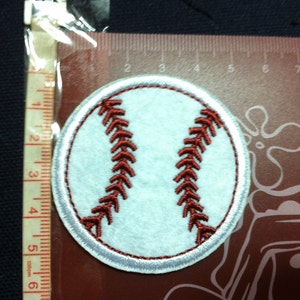 Lot Of 2 Pieces White Baseball 5.5cm Embroidered Iron on Applique Patch B image 2