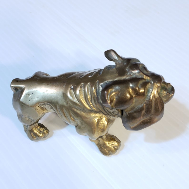 Brass Bulldog Brass Paperweight Dog Bookshelf Decor Man Etsy