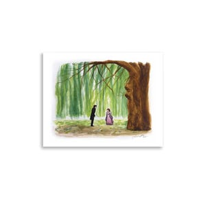 Impressão em papel fosco da pintura em aquarela de Colin e Penelope (Polin) em Willow Tree | Temporada 3 imagem 2