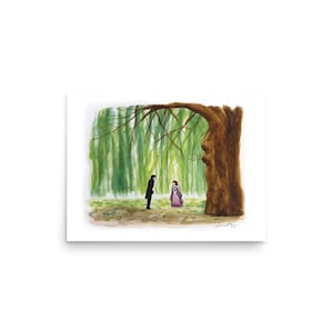 Impressão em papel fosco da pintura em aquarela de Colin e Penelope (Polin) em Willow Tree | Temporada 3 imagem 3