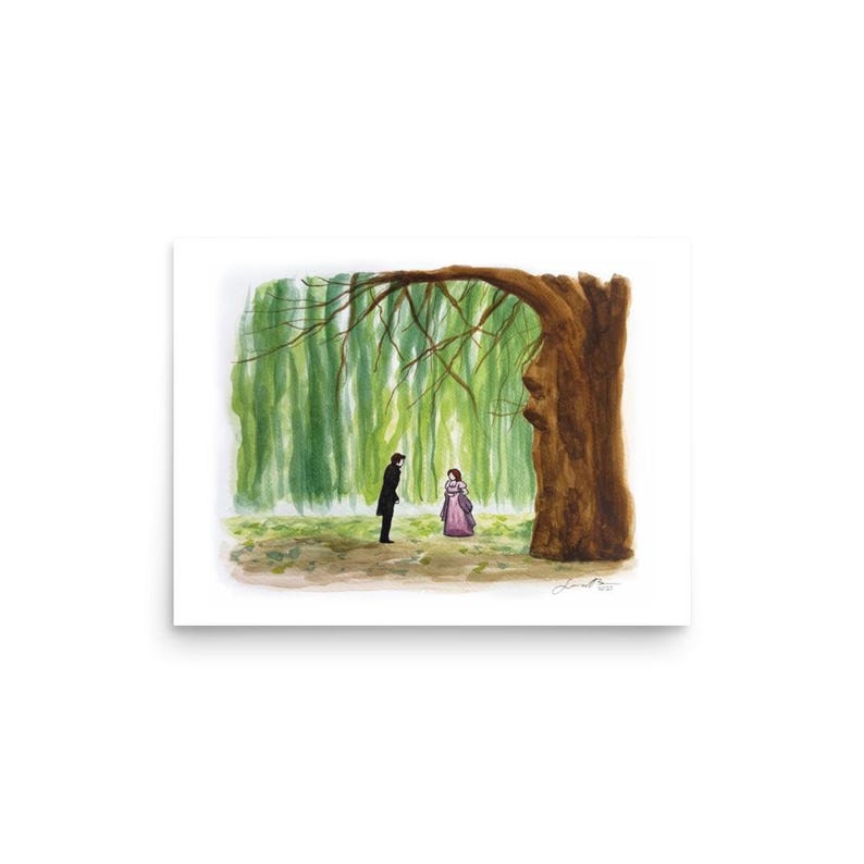 Impressão em papel fosco da pintura em aquarela de Colin e Penelope (Polin) em Willow Tree | Temporada 3 imagem 3
