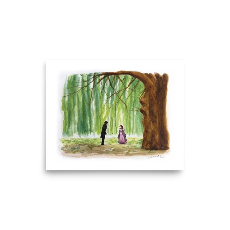 Impressão em papel fosco da pintura em aquarela de Colin e Penelope (Polin) em Willow Tree | Temporada 3 imagem 5