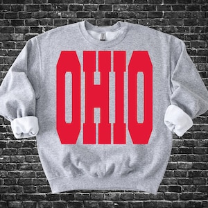 Ohio Varsity Tall Oversized Mascot Solid and Distressed | PNG 300dpi | Digital Design | DTF | Screen Print | Instant Download