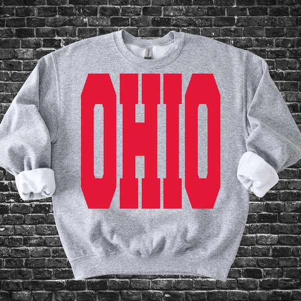 Ohio Varsity Tall Oversized Mascot Solid and Distressed | PNG 300dpi | Digital Design | DTF | Screen Print | Instant Download