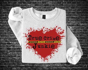 True Crime Junkie Crime Scene Heart | PNG File | Digital Design | Instant Download