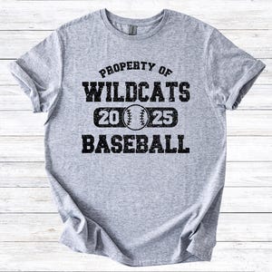 Proprietà di Wildcats Baseball / 3 opzioni di colore / PNG 300 dpi / Design digitale / DTF / Serigrafia / Download immediato