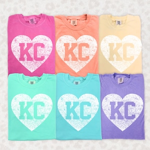 Kansas City KC Grunge Heart 6 colori / PNG / 300 dpi / Design digitale / Serigrafia DTF / Download immediato