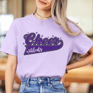 Wildcats Vintage Cheer / PNG 300dpi / Design digitale / DTF / Serigrafia / Download immediato