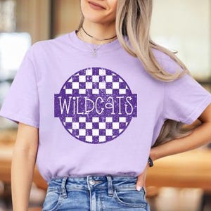 Wildcats Retro Checkered / PNG 300dpi / Design digitale / DTF / Serigrafia / Download immediato