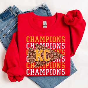 KC Champions Leopard Arrow PNG 300dpi Design Digital Sublimação DTF Serigrafia Download Instantâneo Futebol Kansas City