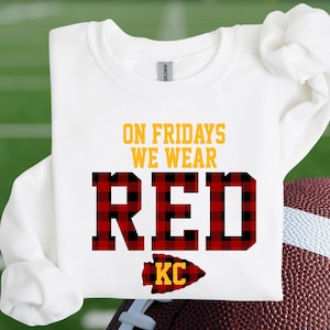 KC Buffalo Plaid On Fridays We Wear Red PNG 300dpi  Digital Design Sublimation DTF Screen Print Instant Download Kansas City Football
