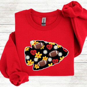 KC Football Floral Arrow - PNG 300dpi - digitales Design - Sublimation DTF Sieb Druck Sofortdownload Kansas City Football