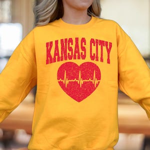 Kansas City Heart Beat Heart 4 variaties PNG 300 dpi digitaal ontwerp dtg DTF zeefdruk Instant Download voetbal Kansas City