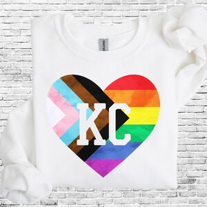 Support lgbtq KC Pride Heart PNG local 300 dpi Design numérique Sublimation DTF sérigraphie Téléchargement instantané Kansas City