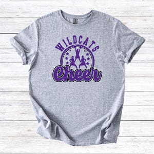 Wildcats Stars Circle Cheer / PNG 300dpi / Design digitale / DTF / Serigrafia / Download immediato