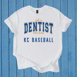 Tylko dentysta, który kocha baseball w Kansas City | Baseball | PNG 300dpi | projekt cyfrowy | DTF | Sitodruk | Natychmiastowe pobranie