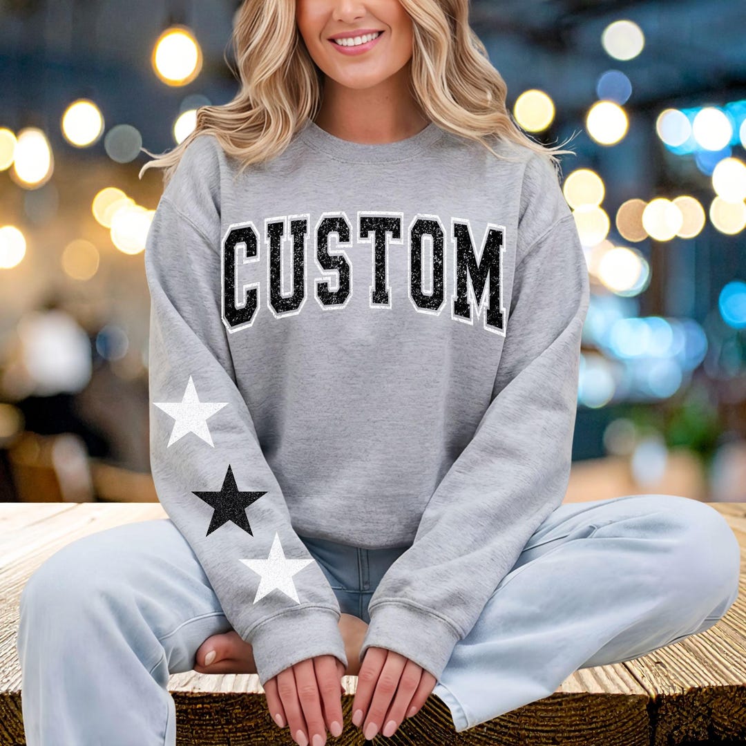 Customiz Stars CUSTOM Varsity Outline Arched Oversized Mascot With Stars | PNG Digital ...