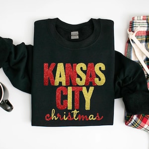 Kansas City Faux Tinsel Christmas PNG 300dpi Digital Design - Sublimation DTF Screen Print Instant Download Football Kansas City