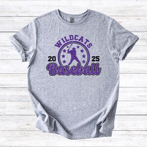 Wildcats Baseball Stars Circle Mascot / PNG 300dpi / Design digitale / DTF / Serigrafia / Download immediato