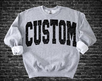 CUSTOM Varsity Oversized Distressed Mascot | PNG Digital Design | Spirit Wear