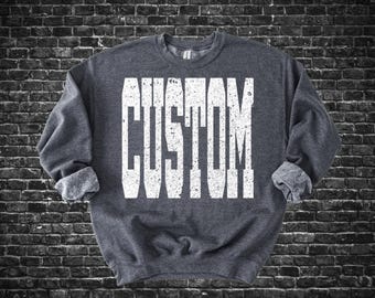 Custom Mascot Distressed Varsity Oversized Spirit Wear | PNG Digital File