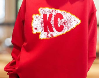KC Grunge Arrow PNG 300dpi Digital Design Sublimation DTF Screen Print Instant Download Football Kansas City