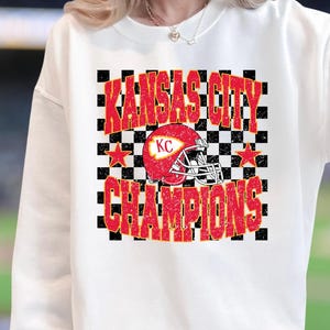 Kansas City Champs kariert PNG 300dpi Digital Design DTF Siebdruck Sofort Download