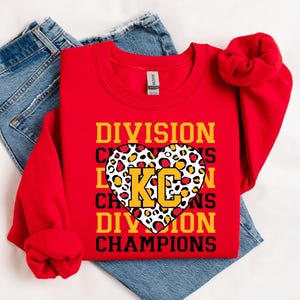 KC Abteilungs-Champions Leopard Herz PNG 300dpi Digital Design Sublimation DTF Sieb Druck Sofortiger Download Fußball Kansas City