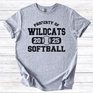 Proprietà di Wildcats Softball / 3 opzioni di colore / PNG 300 dpi / Design digitale / DTF / Serigrafia / Download immediato