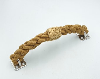 10" BROWN ROPE  PULL Barn door pull, sea chest pull