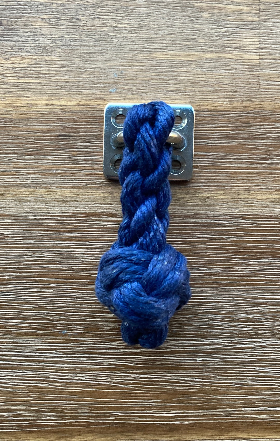 4 MINI DRAWER PULL Navy Blue Rope and Stainless Steel Fitting Etsy
