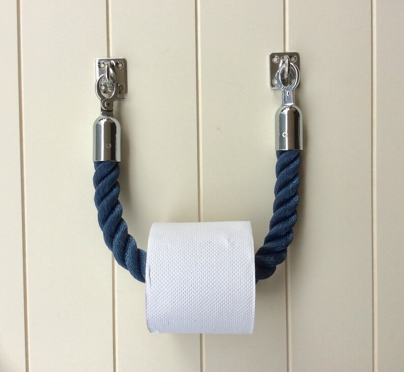 TOILET ROLL HOLDER Handmade Polyester Rope Stainless Steel Etsy