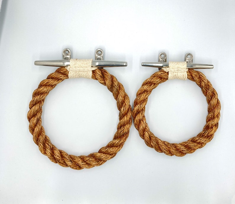 ROPE TOWEL RING holder handmade from natural rope for | Etsy