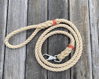 BEIGE DOG LEASH handmade using the finest rope and fittings available.