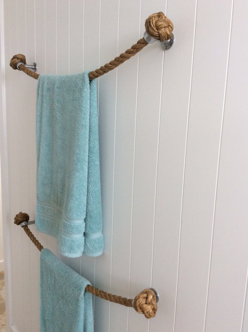 ROPE TOWEL RAIL handmade with natural Manila rope for Etsy
