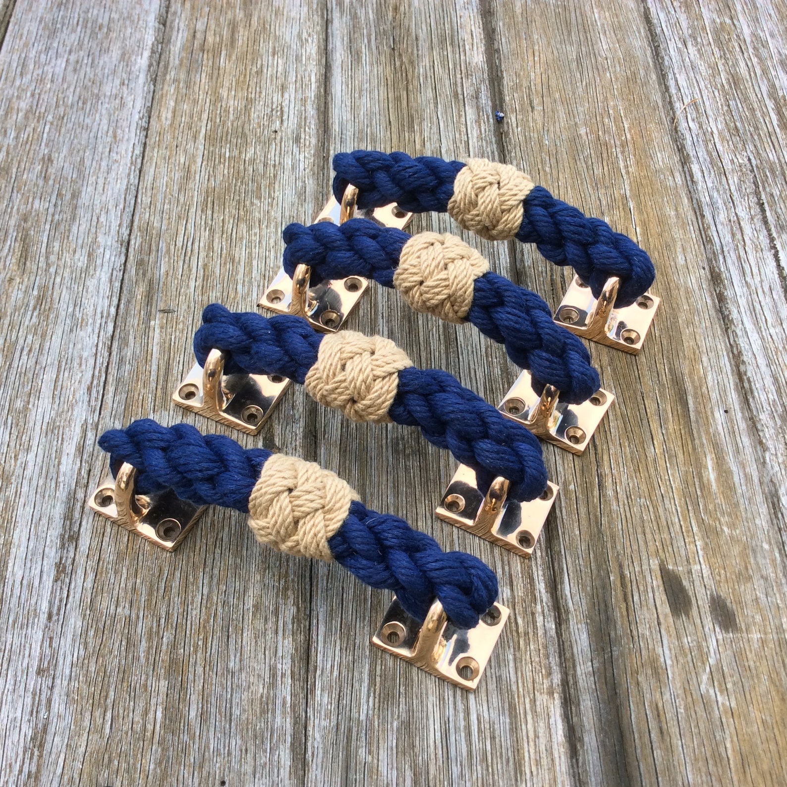 ROPE DRAWER PULL Handmade Nautical Handles With Solid Brass Etsy