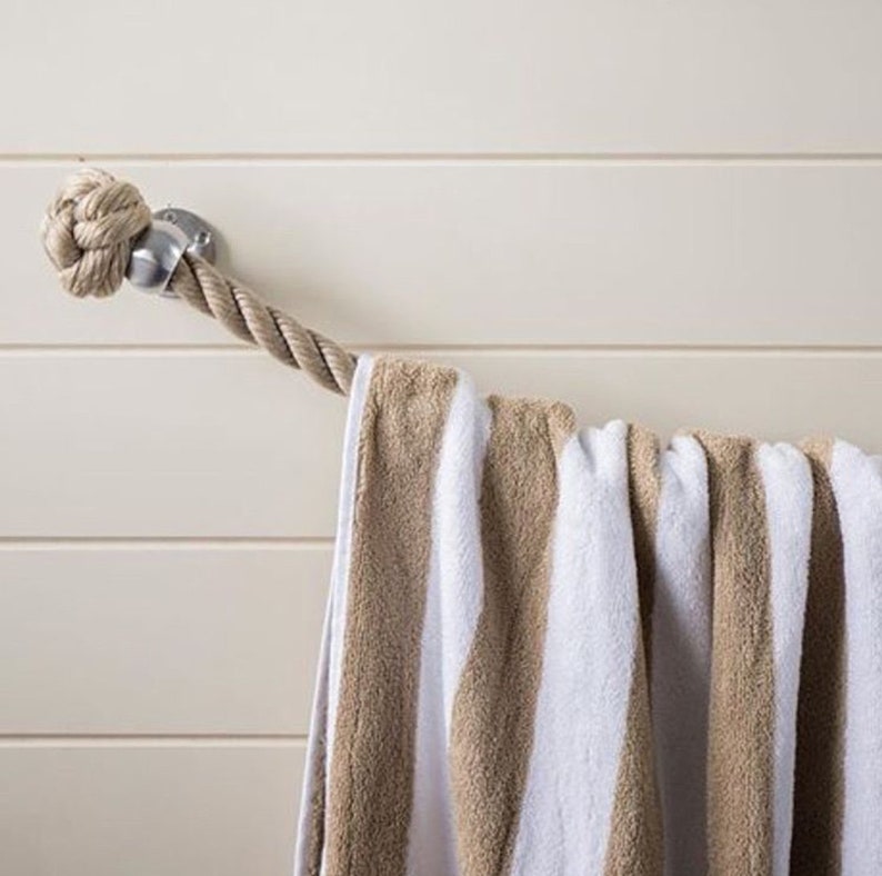 ROPE TOWEL RACK Handmade With a Sandy Colour for Bathroom or Kitchen ...