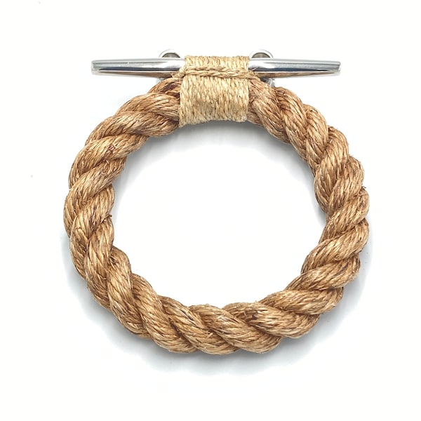 ROPE TOWEL RING  handmade using natural manila  rope for bathroom. kitchen, boat or outdoors undercover.