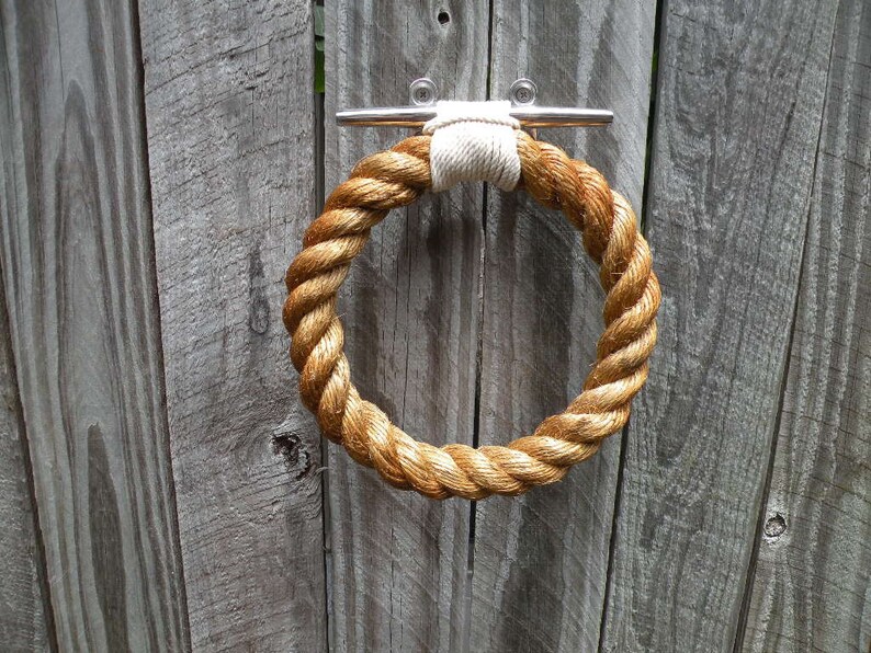 ROPE TOWEL RING holder handmade from natural rope for Etsy
