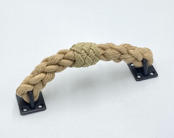 Portasciugamani Nautico In Ferro E Corda Di Canapa | Stile Rustico, 16x16cm | Per Bagno O Casa - Foto 4