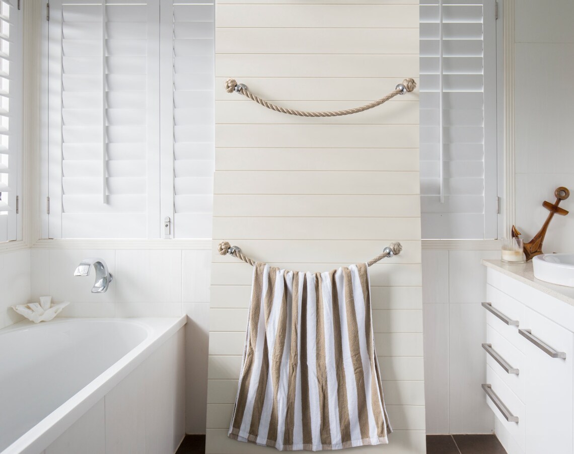 NAUTICAL TOWEL RACK handmade nautical decor with a sandy Etsy