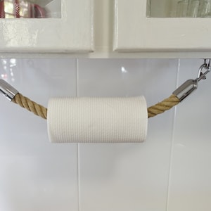 ROPE TOWEL HOLDER rack handmade for kitchen, bathroom, boat or outdoors undercover image 2