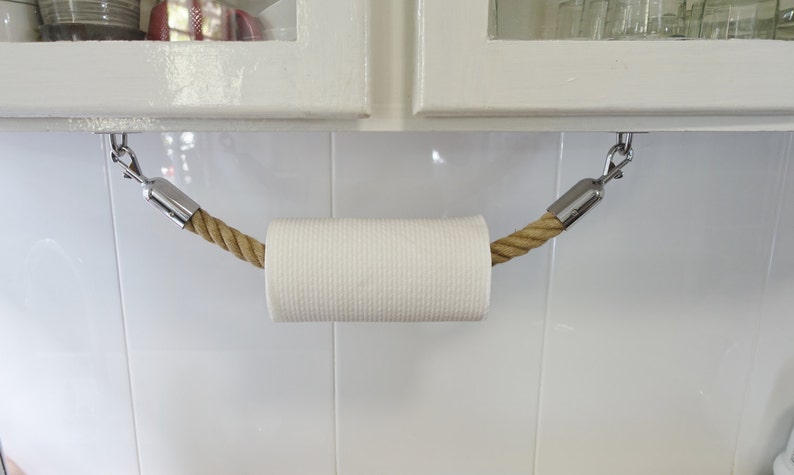 ROPE TOWEL HOLDER rack handmade for kitchen, bathroom, boat or outdoors undercover image 2