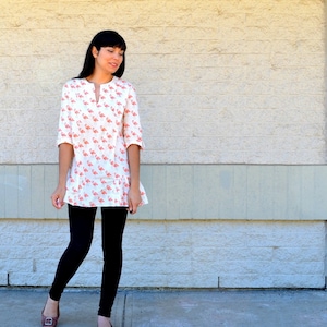 The Luise Tunic and Dress PDF printable sewing pattern and step by step sewing tutorial