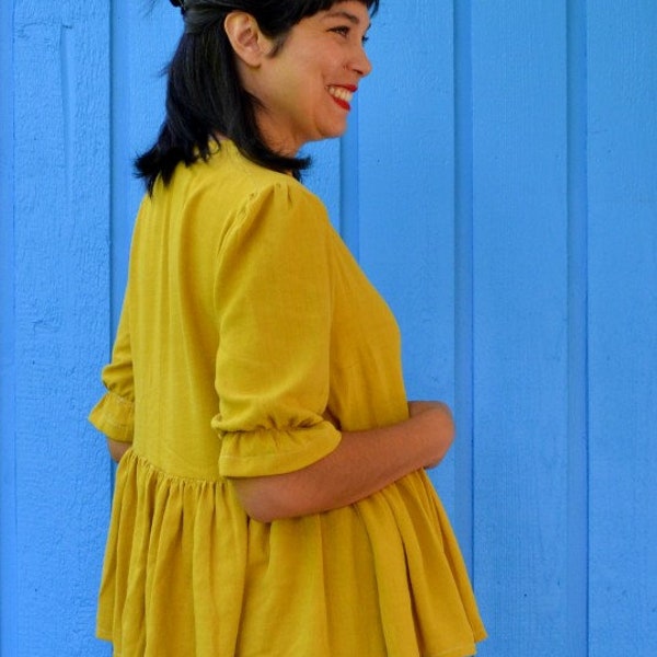 Cali top PDF sewing pattern and printable sewing tutorial for women including plus sizes.