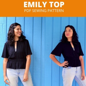 Emily TOP PDF sewing pattern and sewing tutorial